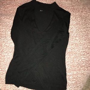 Black V cutout sweater